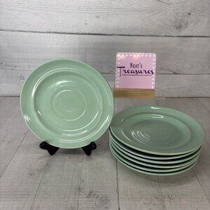 Lynn's Stoneware CONCENTRIX SEA MIST Solid Rings Roound 8" Salad Plate Set of 7